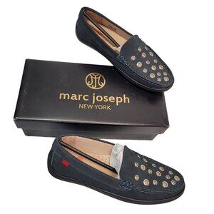Marc Joseph NY Unisex-Child Navy Nobuck Mott St Grommet Detail Loafer Size 3